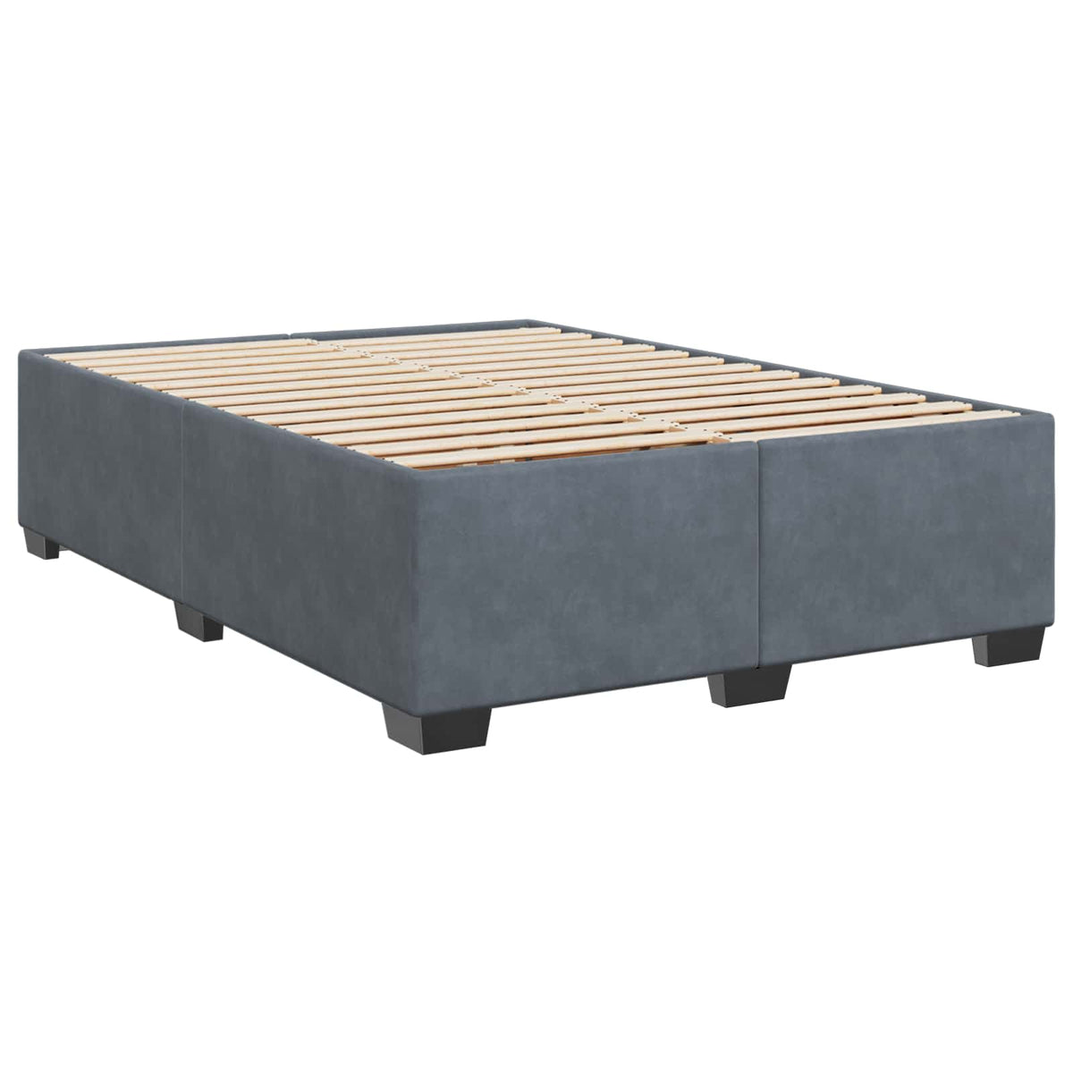 Boxspring krevet s madracem Tamnosiva 140 x 200 cm Baršun 144 x 200 x 140.5 cm