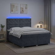 Boxspring krevet s madracem Tamnosiva 180 x 200 cm Baršun 180 x 200 x 140.5 cm