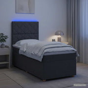 Boxspring krevet s madracem Tamnosiva 100 x 200 cm Tkanina 100 x 200 x 140.5 cm