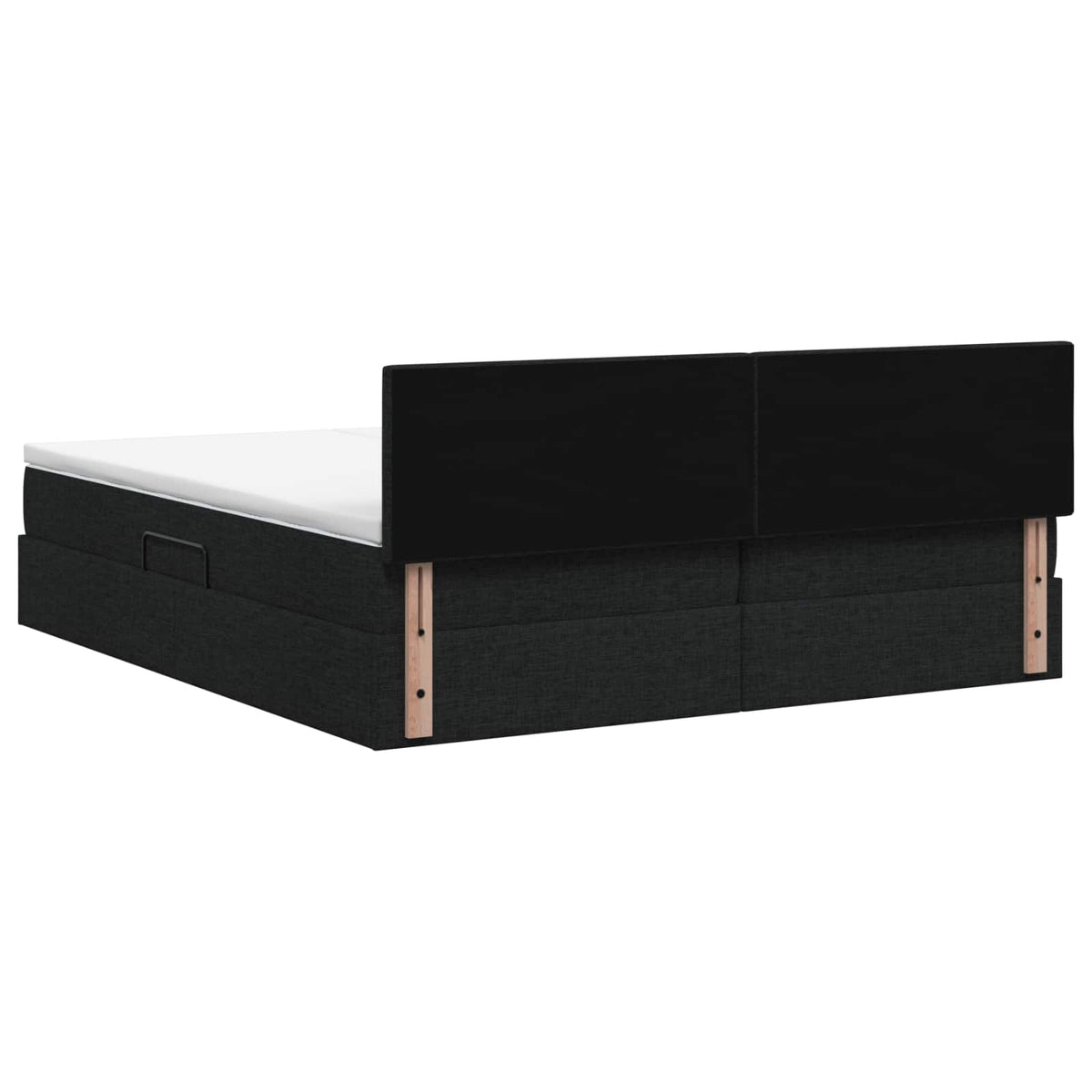 Krevet s od storage s uzglavljem 2 kom. Crna Lažna koža 200 x 200 cm
