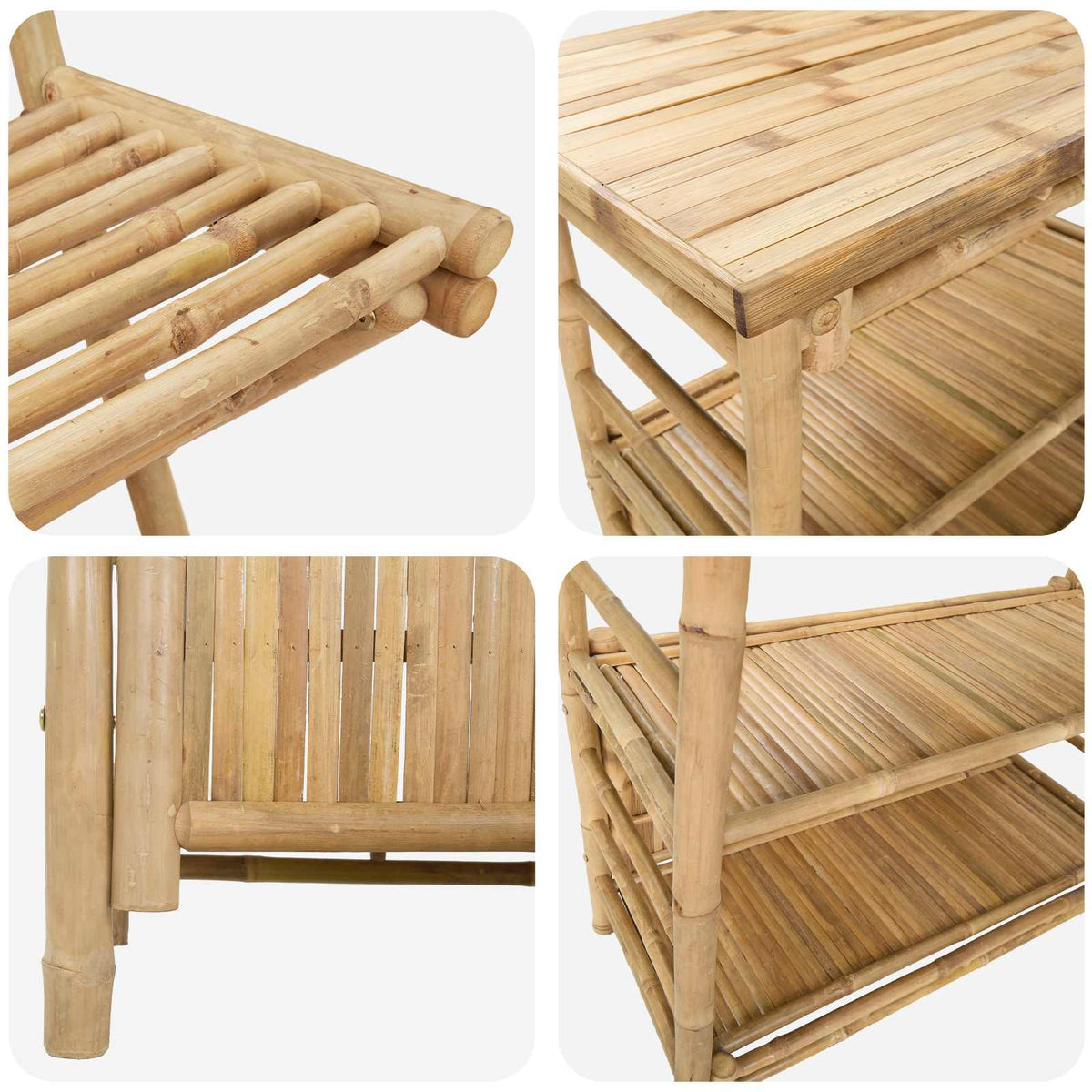 Vanjski bar stol i stolice 3 kom. 2-sjedala Prirodna Bambus Smeđa 110 x 55 x 105 cm