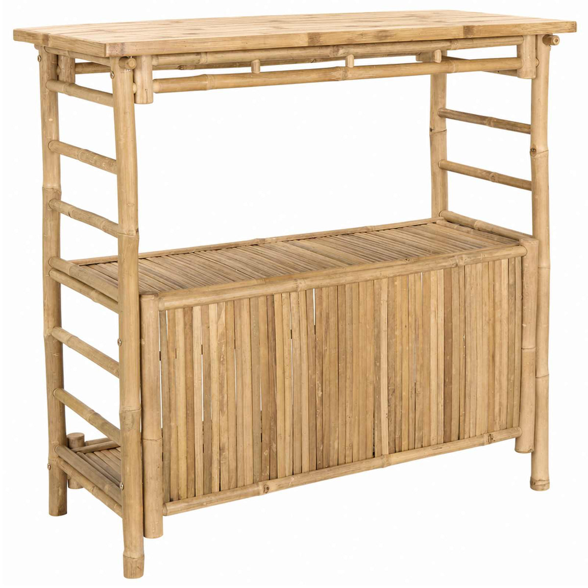 Vanjski bar stol i stolice 3 kom. 2-sjedala Prirodna Bambus Smeđa 110 x 55 x 105 cm