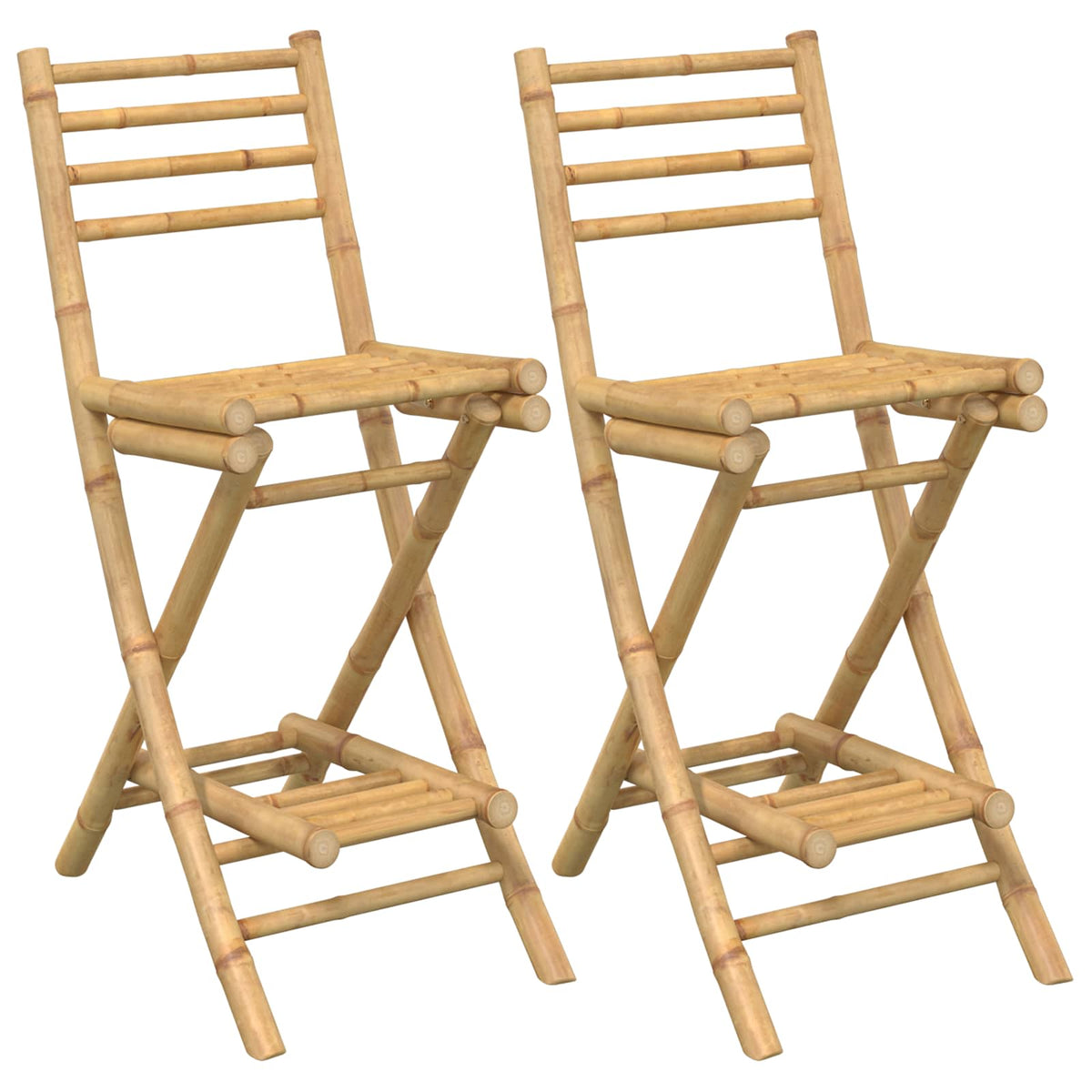 Vanjski bar stol i stolice 3 kom. 2-sjedala Prirodna Bambus Smeđa 110 x 55 x 105 cm
