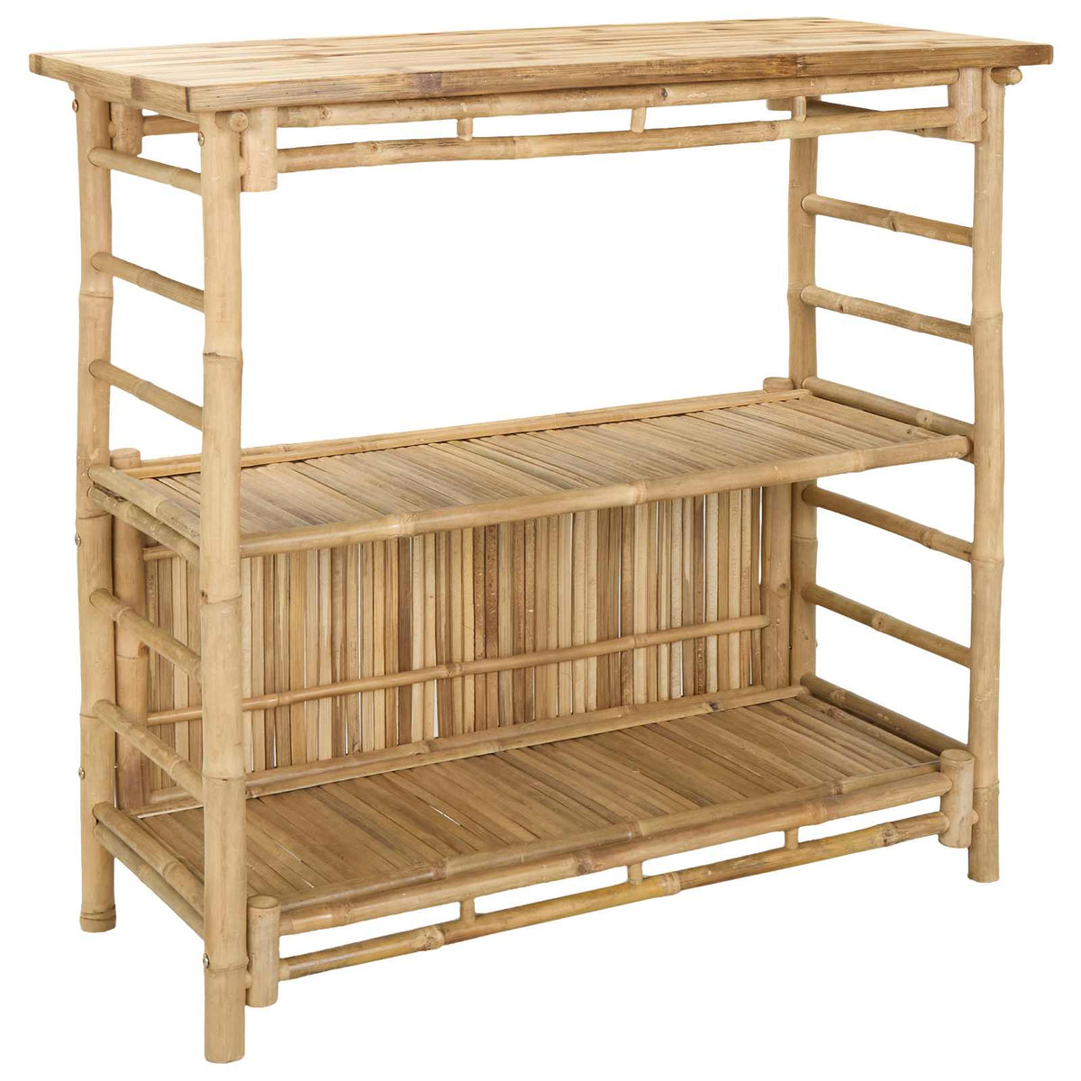 Vanjski bar stol i stolice 3 kom. 2-sjedala Prirodna Bambus Smeđa 110 x 55 x 105 cm