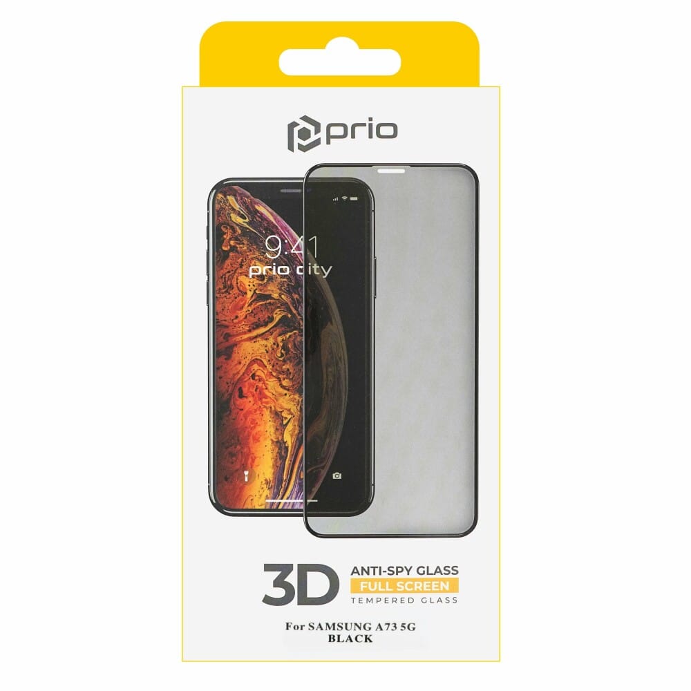 Prio 3D Anti-Spy kaljeno steklo za Samsung A73 5G črno
