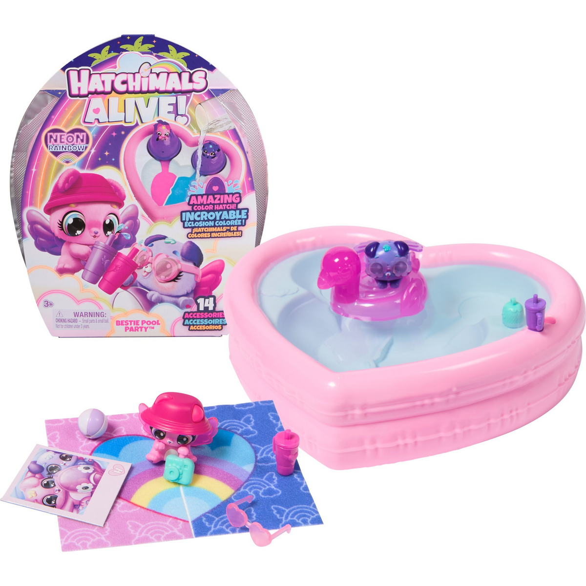 Hatchimals Alive Neon Rainbow Bestie Pool Party