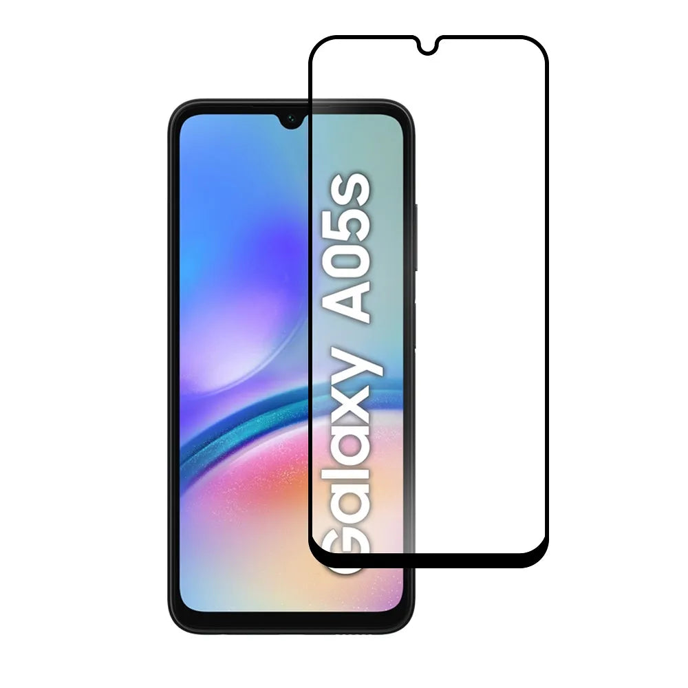 Blue Star 5D kaljeno steklo – za Samsung Galaxy A05s (popolno lepilo/case friendly) – črno