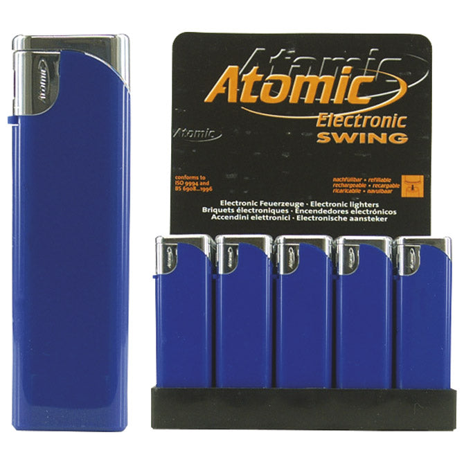 Upaljač elektronski sjajni atomic swing trober 3622700 plavo/srebrni