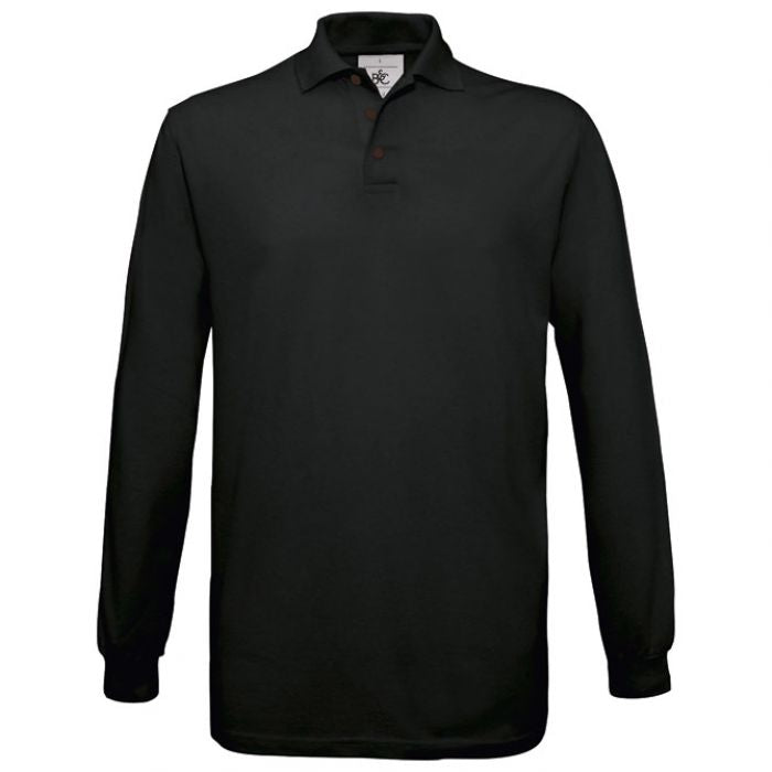 MAJICA DUGI RUKAVI B&C SAFRAN POLO LSL 180G CRNA 2XL * DO ISTEKA ZALIHA