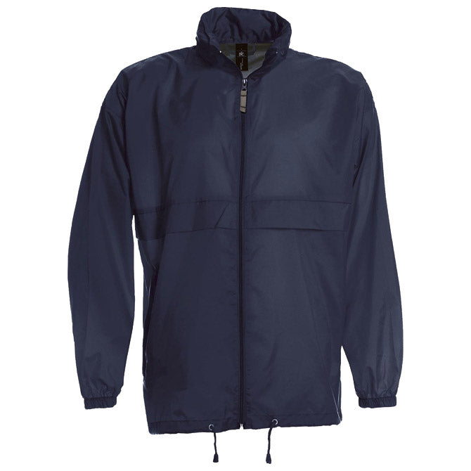 VJETROVKA S KAPULJAČOM ZIP UNISEX B&C SIROCCO TAMNO PLAVA 3XL