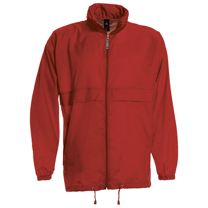 VJETROVKA S KAPULJAČOM ZIP UNISEX B&C SIROCCO CRVENA XL