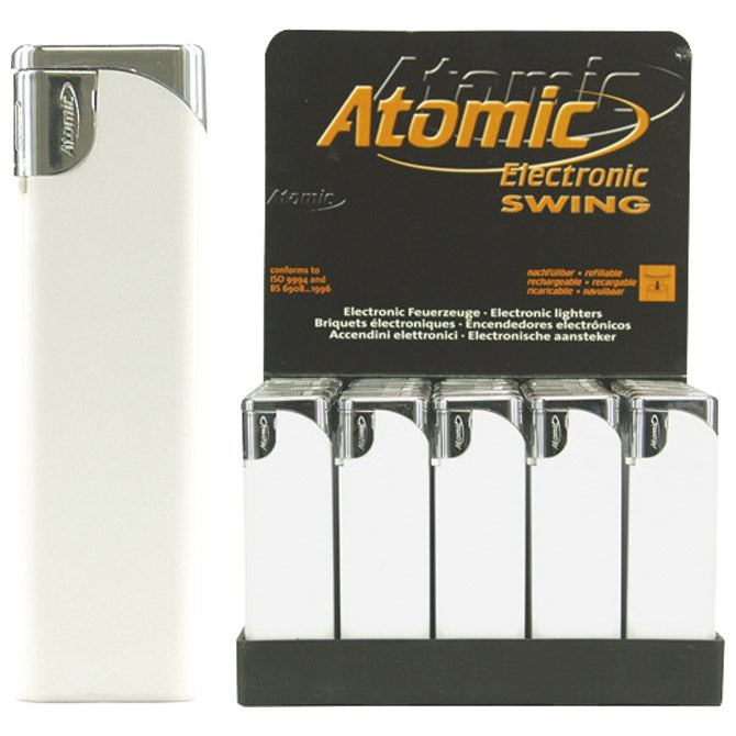 Elektronski vžigalnik sijajni atomic swing trober 3622100 belo/srebrno