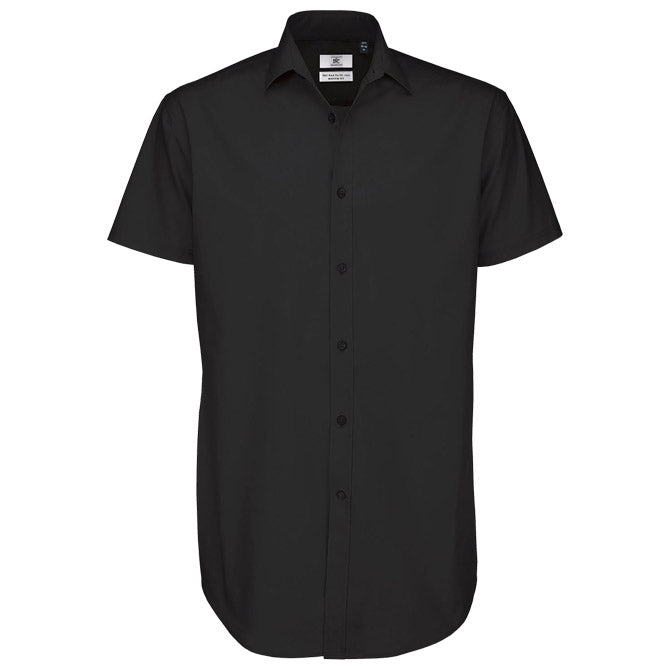 KOŠULJA MUŠKA KRATKI RUKAVI B&C BLACK TIE 135G CRNA XL-EOL!!