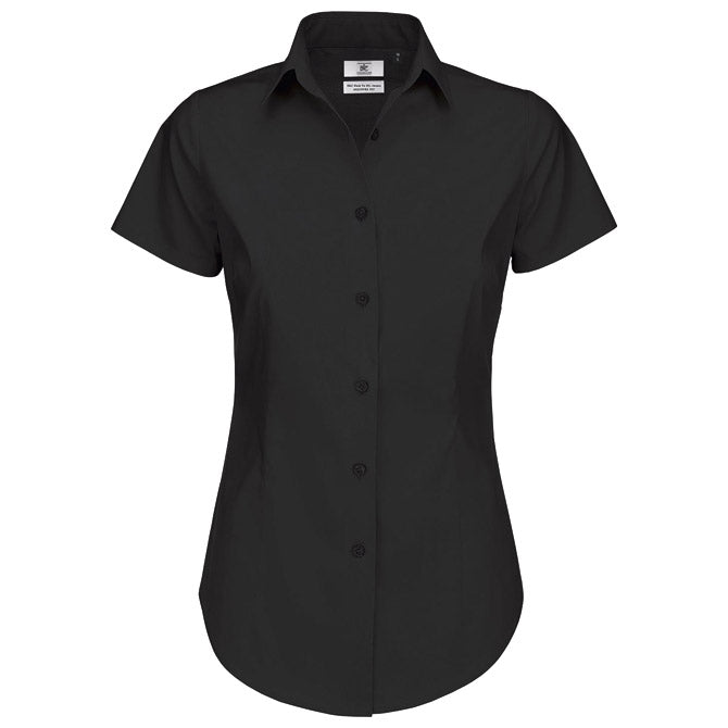 ŽENSKA SRAJCA KRATKI ROKAVI B&C BLACK TIE 135G ČRNA M-EOL!!