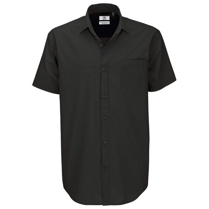 MOŠKA SRAJCA S KRATKIMI ROKAVI B&C HERITAGE 125G ČRNA 2XL