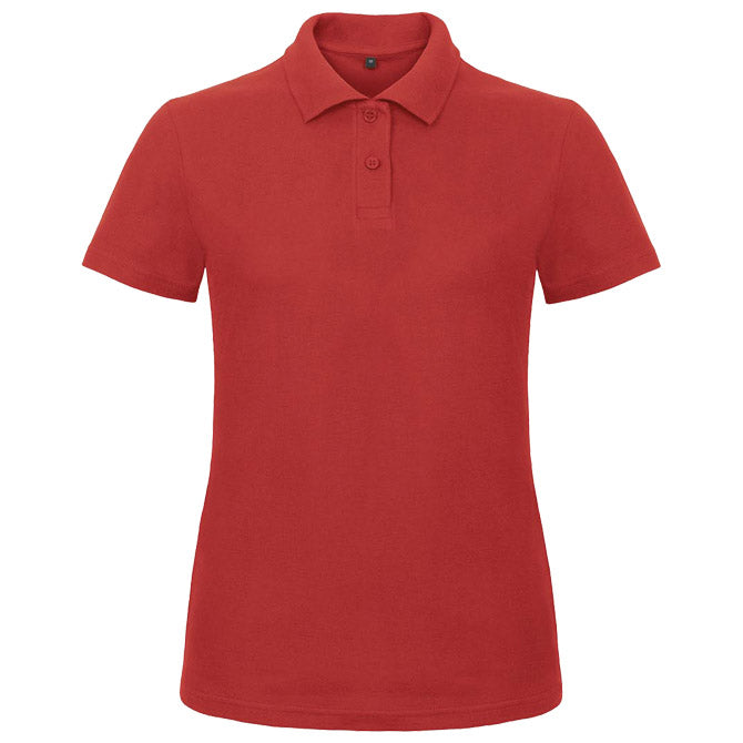 MAJICA KRATKI ROKAVI POLO B&C ID.001/WOMEN 180G RDEČA M