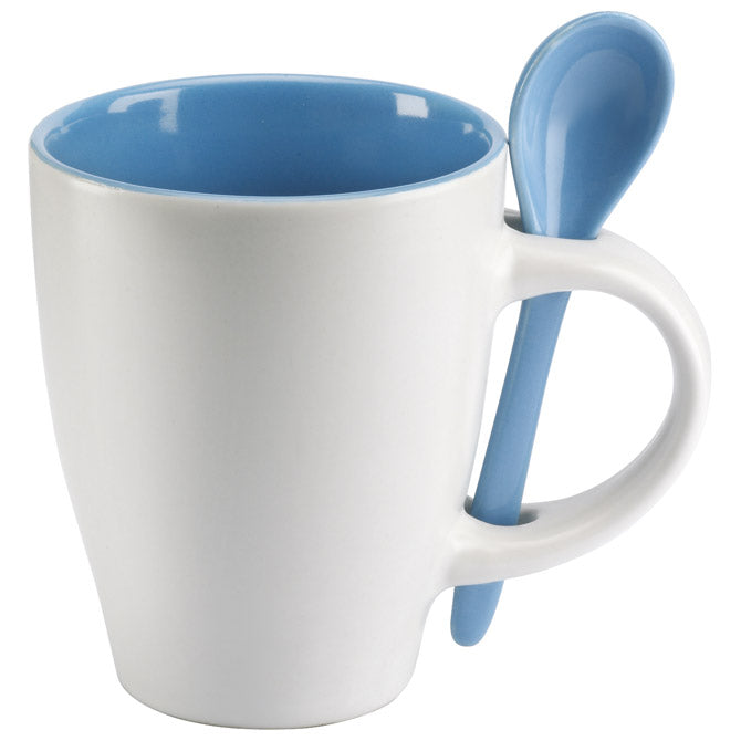 ŠALICA 250ML SA ŽLIČICOM MIDOCEANBRANDS MO734404 BIJELA/PLAVA