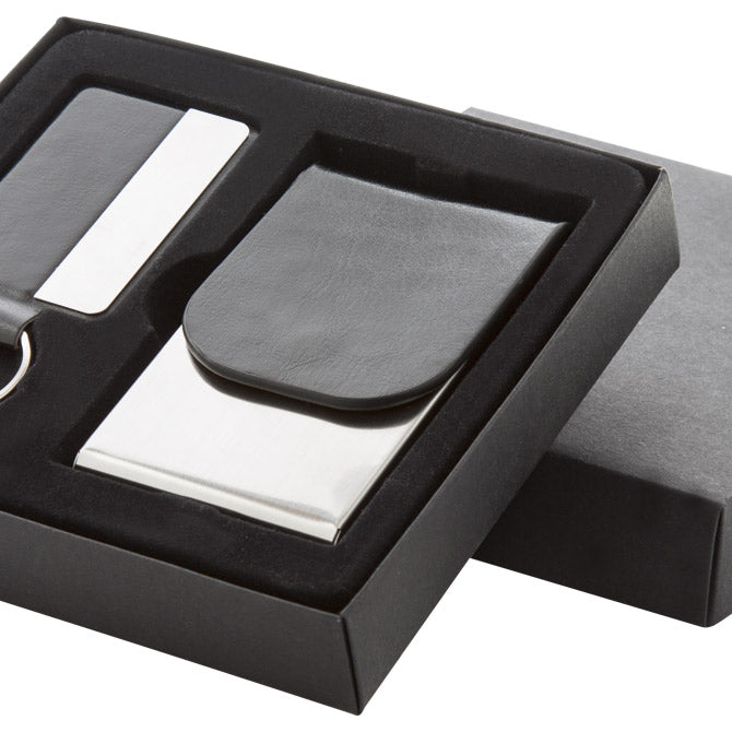SET ZA VIZITKE PLUS KLJUČEVE ANDA AP810384 CRNO-SREBRNI