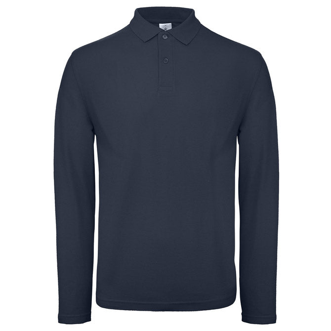 MAJICA DOLGI ROKAVI POLO B&C ID.001 LSL 180G TEMNO MODRA S