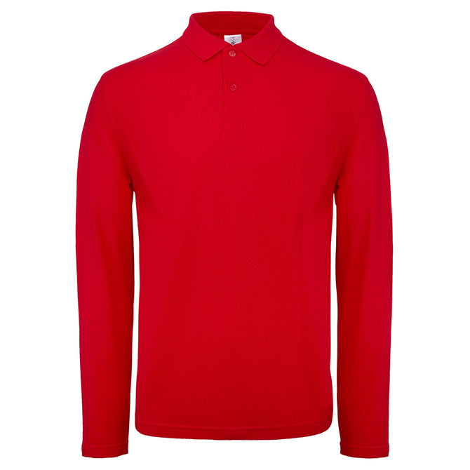 MAJICA DOLGI ROKAVI POLO B&C ID.001 LSL 180G RDEČA S