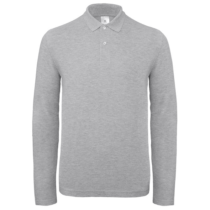 MAJICA DOLGI ROKAVI POLO B&C ID.001 LSL 180G SVETLO SIVA 3XL