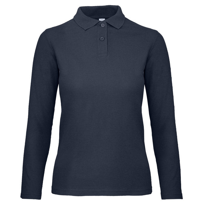 MAJICA DOLGI ROKAVI POLO B&C ID.001 LSL/WOMEN 180G TEMNO MODRA S
