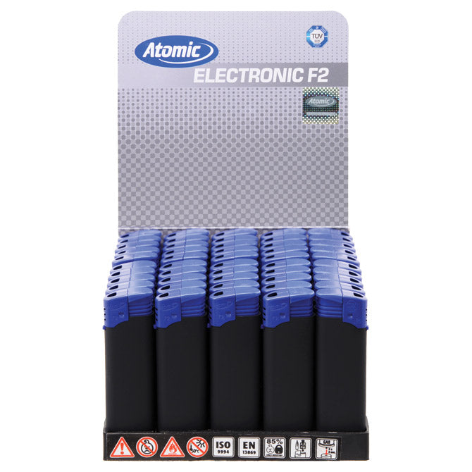 Elektronski vžigalnik gumiran mat atomic f2 rubber trober 3670302 črno/modri