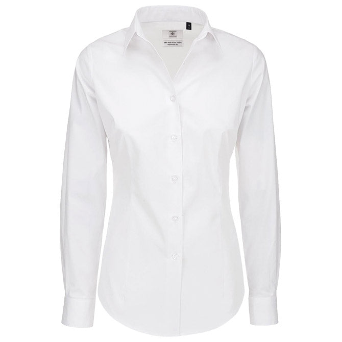 ŽENSKA SRAJCA DOLGI ROKAVI B&C BLACK TIE 135G BELA 2XL-EOL!!
