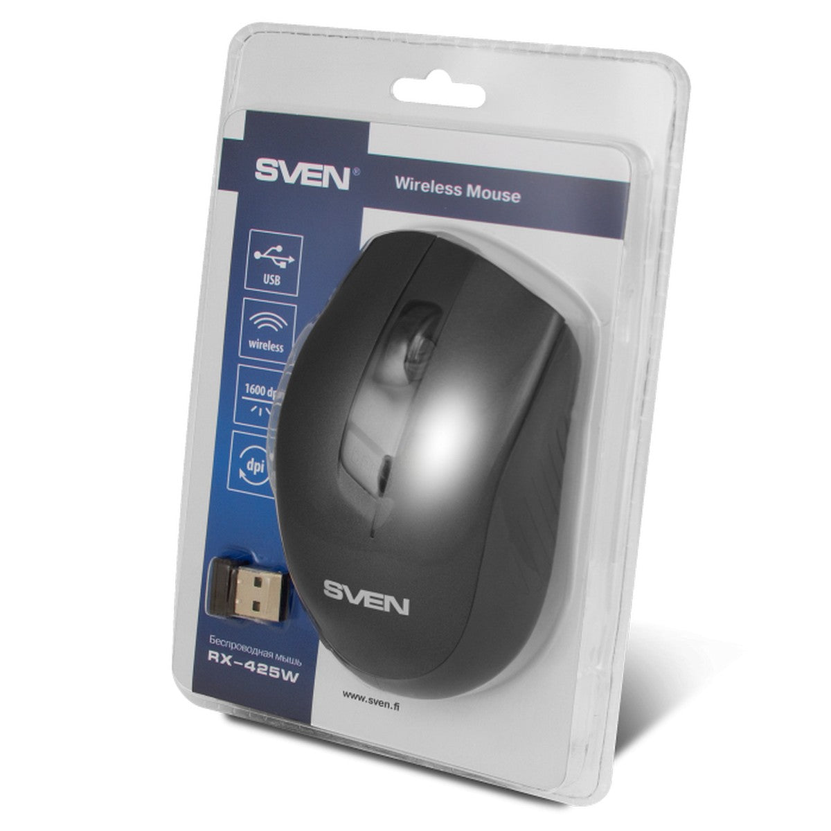 SVEN Miš RX-425W bežični, malen (prikladan za korištenje s laptopom) SIVI