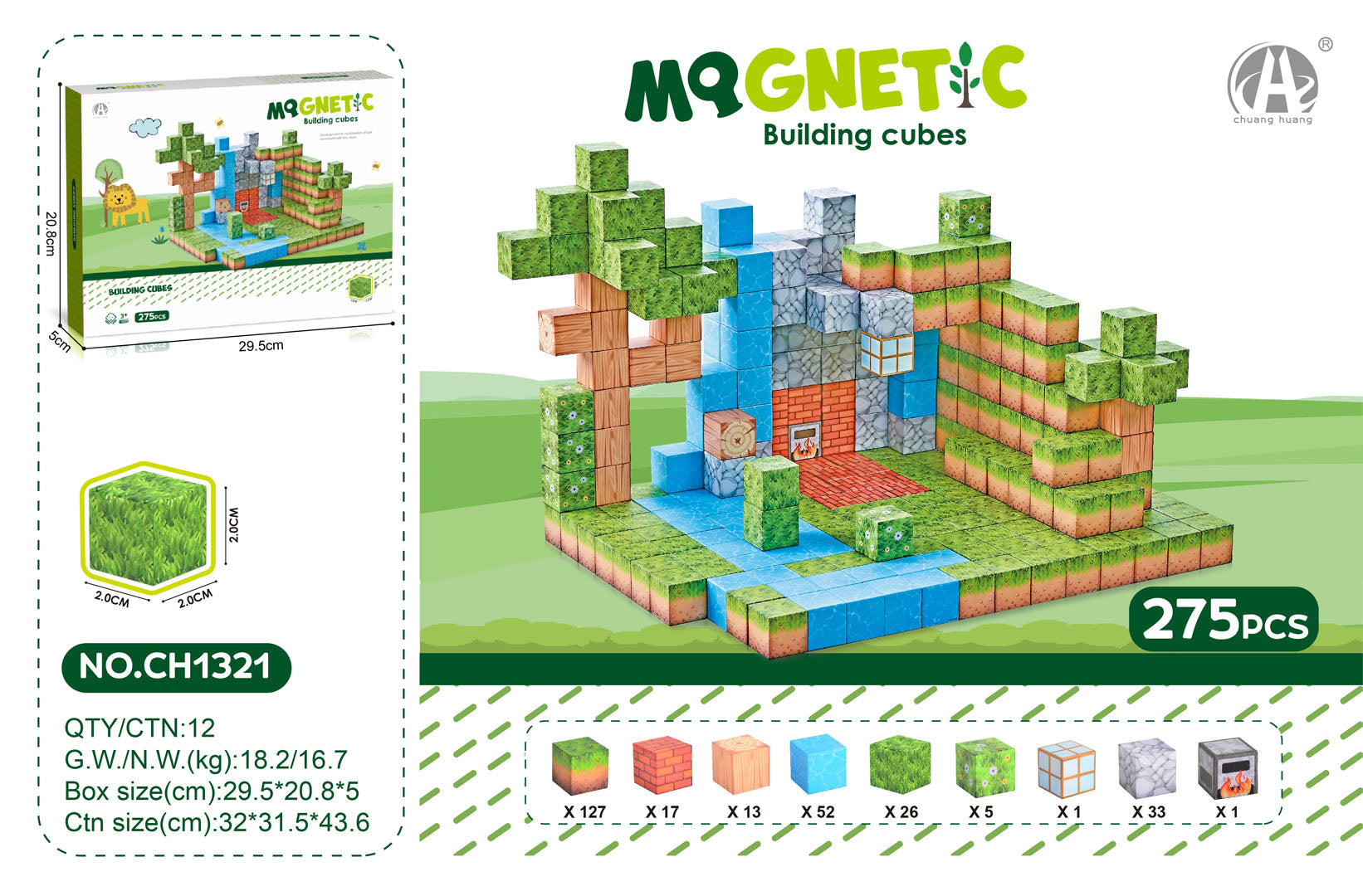 Magnetic Cube Set 275pcs.