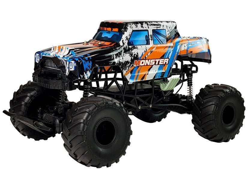 Buggy na daljinsko upravljanje Monster X 2.4G 4x4 57cm - narančasto/plavi