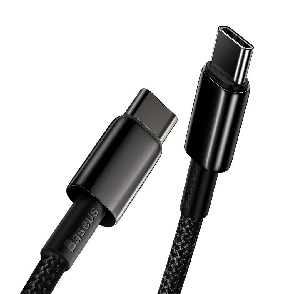 BASEUS kabel Type C na Type C PD100W Power Delivery Tungsten Gold hitro polnjenje CATWJ-01 1 meter črn