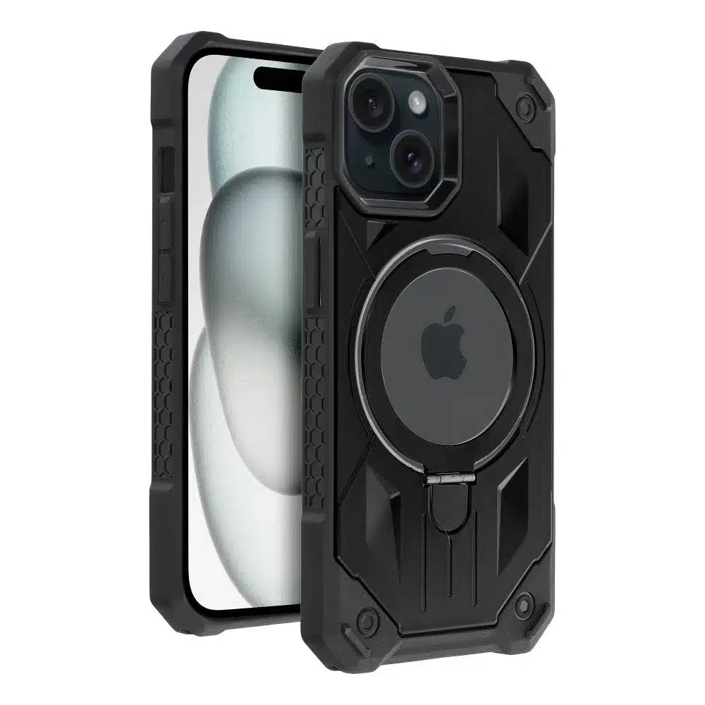 Ovitek Armor Mag Cover, združljiv z MagSafe za iPhone 15, črn