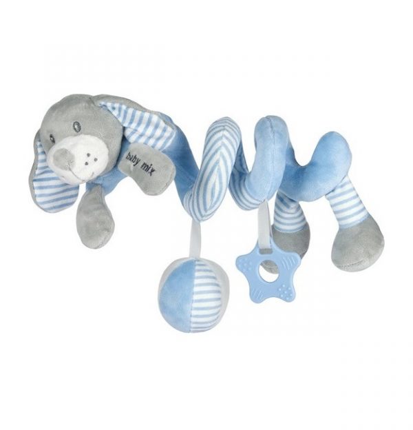 Plišana zvečka zeko grey&mint