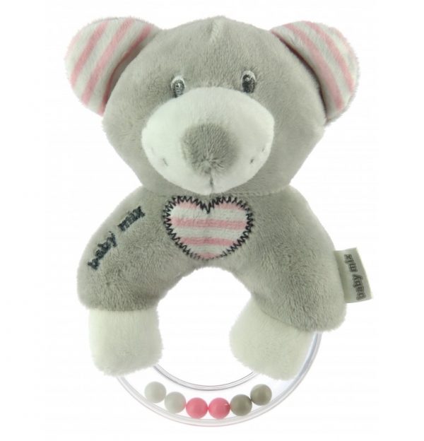 Plišana zvečka zeko grey&mint