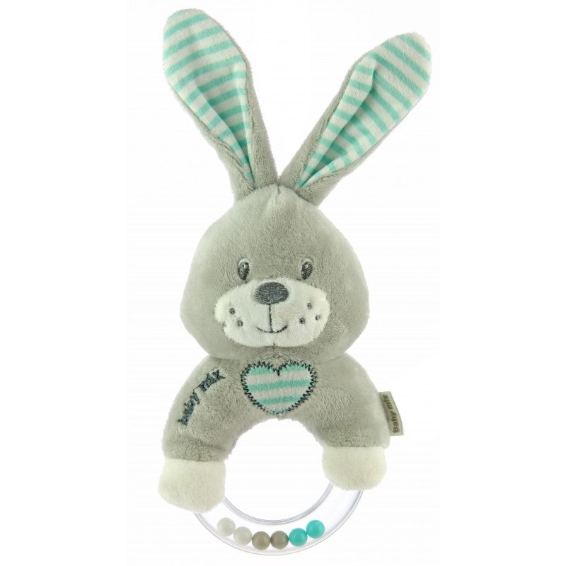 Plišana zvečka zeko grey&mint