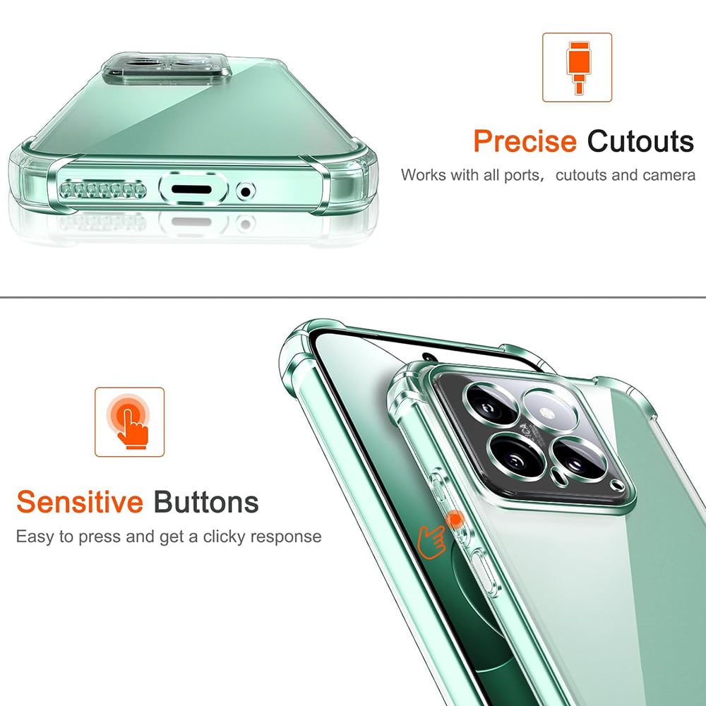 Techsuit Shockproof Clear Silicone prozirna maskica otporna na udarce za Xiaomi 14