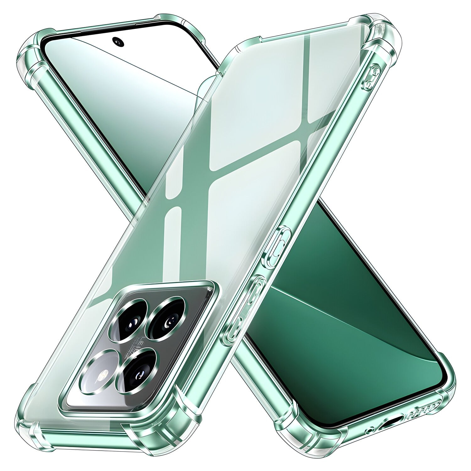 Silikonska futrola s ojačanim rubovima za Xiaomi 14 Pro - Prozirna KP30982