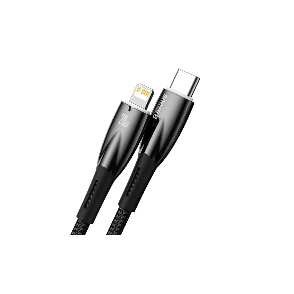BASEUS kabel Type C za Apple Lightning 8-pin Power Delivery 20W Glimmer Series CADH000101 2m črna