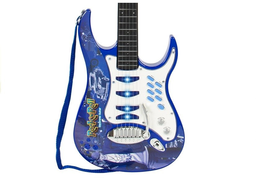 Dječja električna gitara sa pojačalom i mikrofinom Amplifier MP3 Input - plava