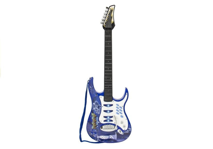 Dječja električna gitara sa pojačalom i mikrofinom Amplifier MP3 Input - plava