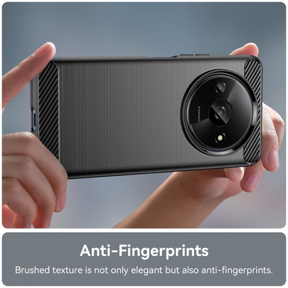 Techsuit Carbon Silicone ovitek za Xiaomi Redmi A3 – črn