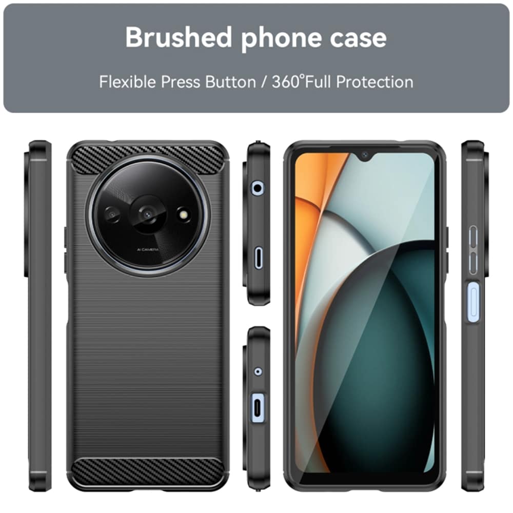 Techsuit Carbon Silicone ovitek za Xiaomi Redmi A3 – črn