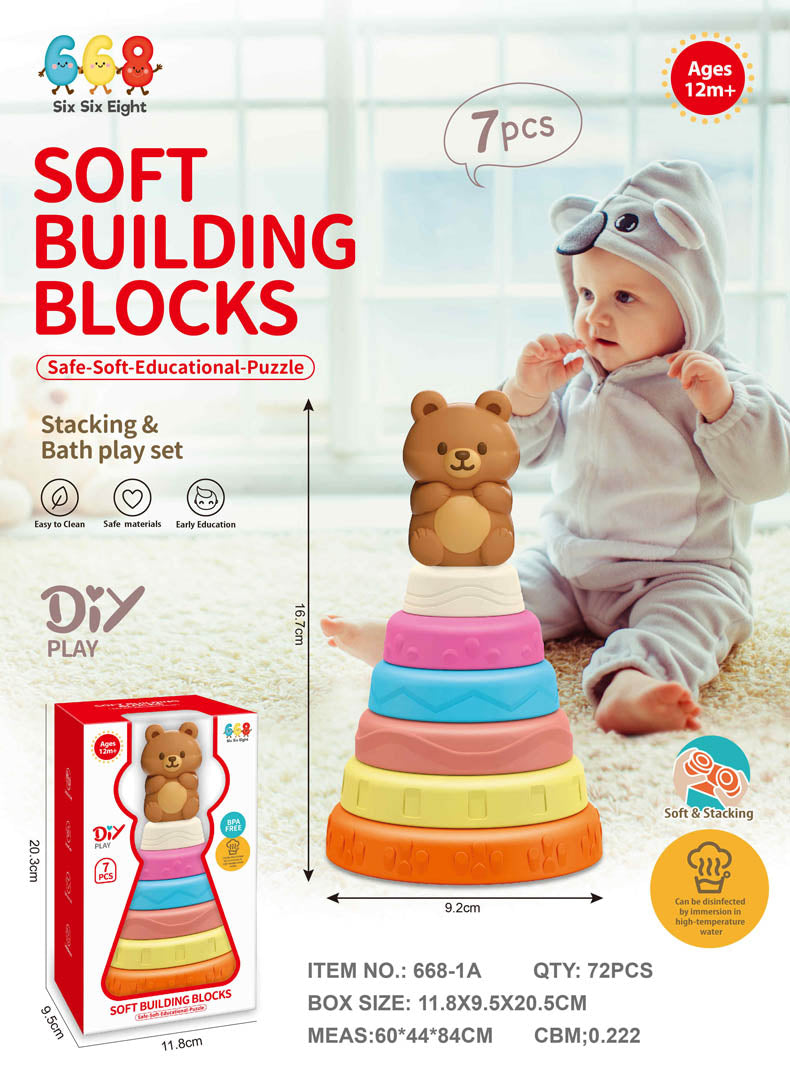 Coloured Soft Pyramid Teddy Bear