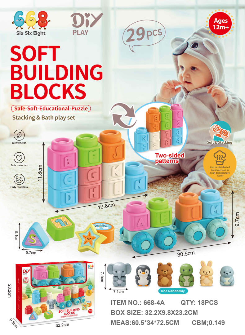 Set of soft bricks Letters + Locomotive