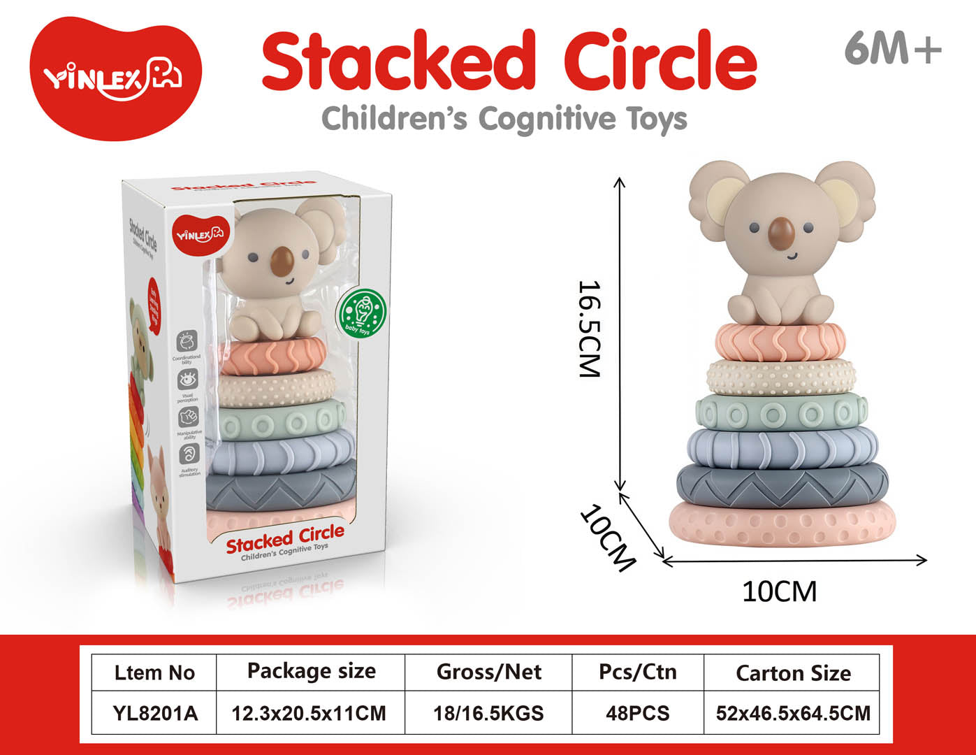 Coloured Sensory Pyramid Koala
