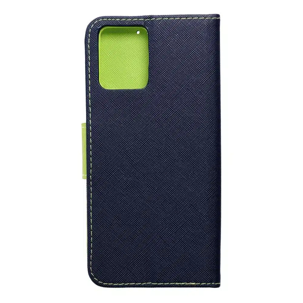Ovitek Fancy Book za MOTOROLA MOTO G14 mornarsko moder / limeta