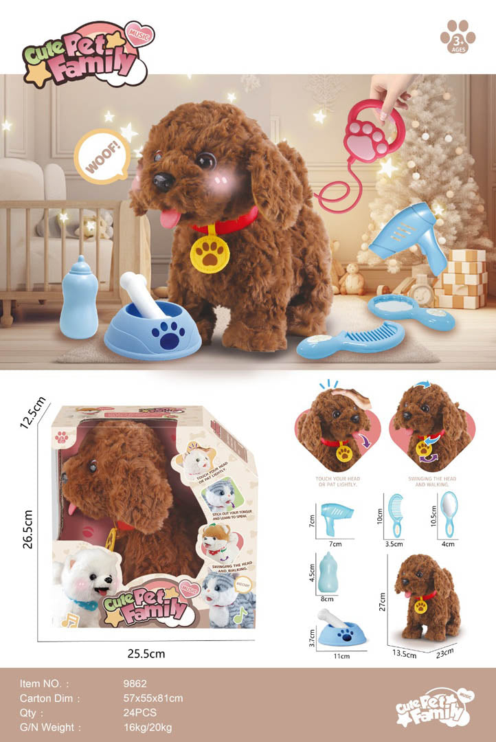 Brown Remote Control Dog + Accessories
