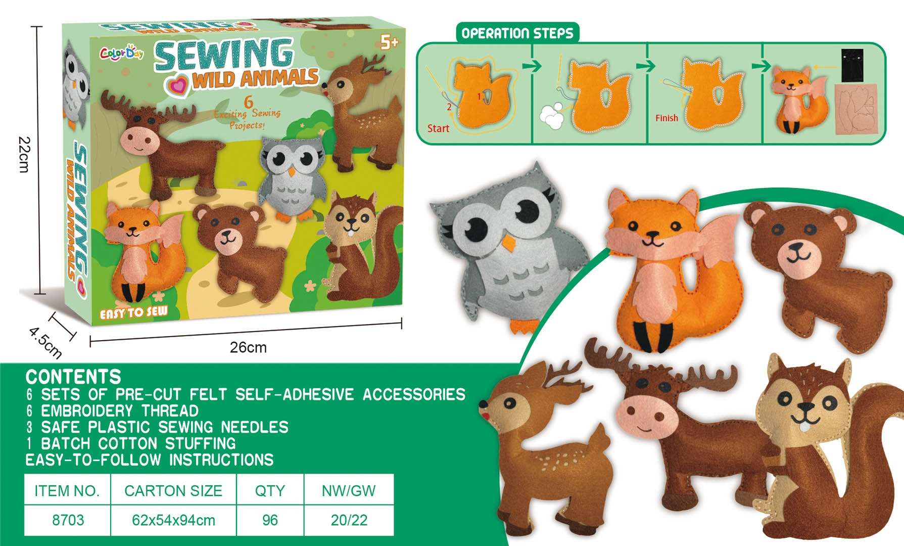 Creative Figure Embroidering Set Animal Edition