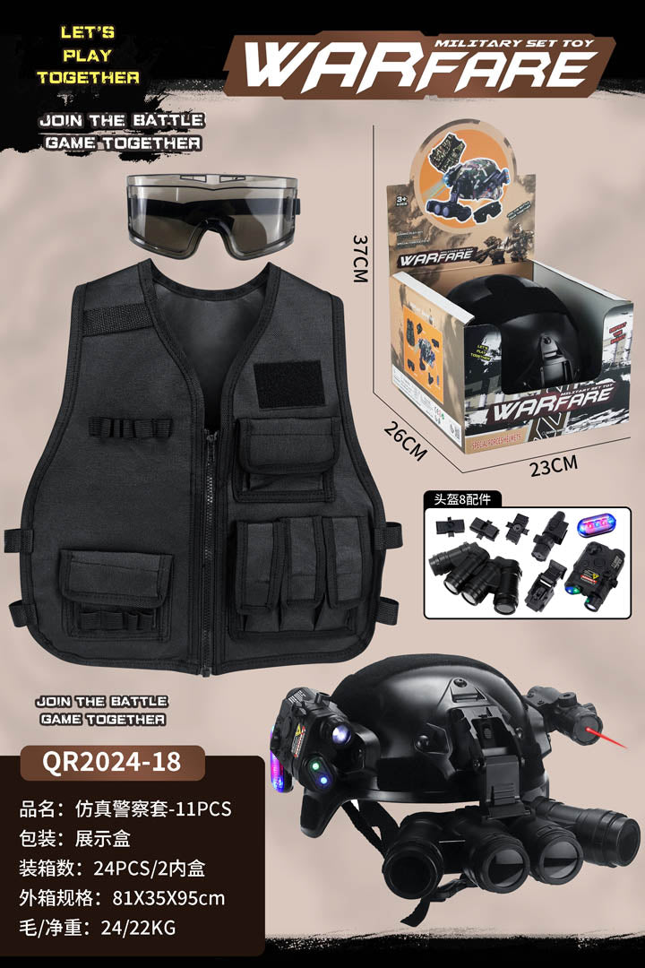 Little Policeman's Military Kit with Helmet